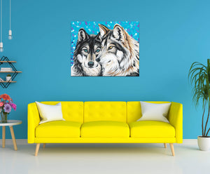 Grey Wolves | Original Acrylic Painting