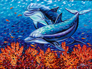 Playful Dolphins | Canvas Print