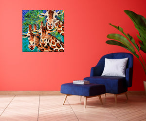 Best Giraffe Friends | Original Acrylic Painting