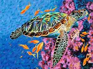 Fishing Turtle | Canvas Print