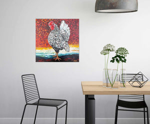 Fancy Chicken II | Original Acrylic Painting