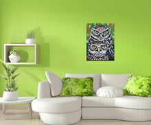 Load image into Gallery viewer, Fury Feathered Owl Friends | Canvas Print
