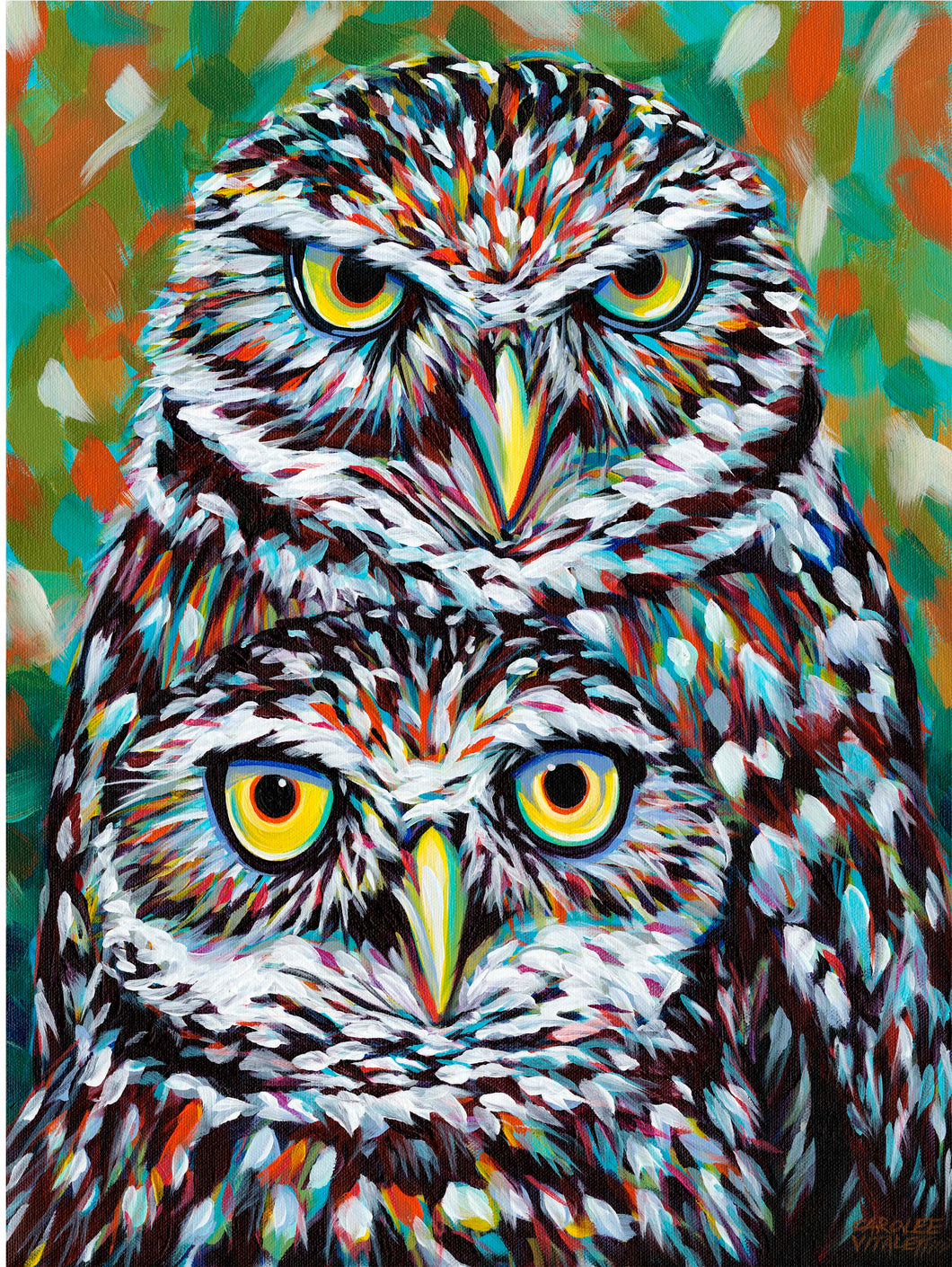 Fury Feathered Owl Friends | Canvas Print