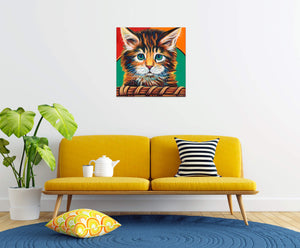 Kitten in Basket I | Canvas Print