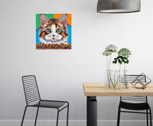 Load image into Gallery viewer, Kitten in Basket II | Original Acrylic Painting
