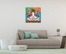 Load image into Gallery viewer, Kitten in Basket II | Original Acrylic Painting
