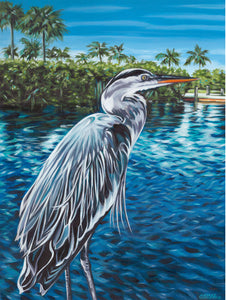 Peaceful Heron | Original Acrylic Painting