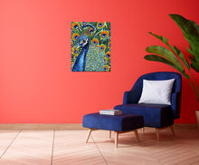 Load image into Gallery viewer, Plumed Peacock | Original Acrylic Painting
