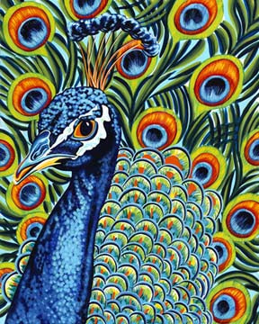 Plumed Peacock | Original Acrylic Painting
