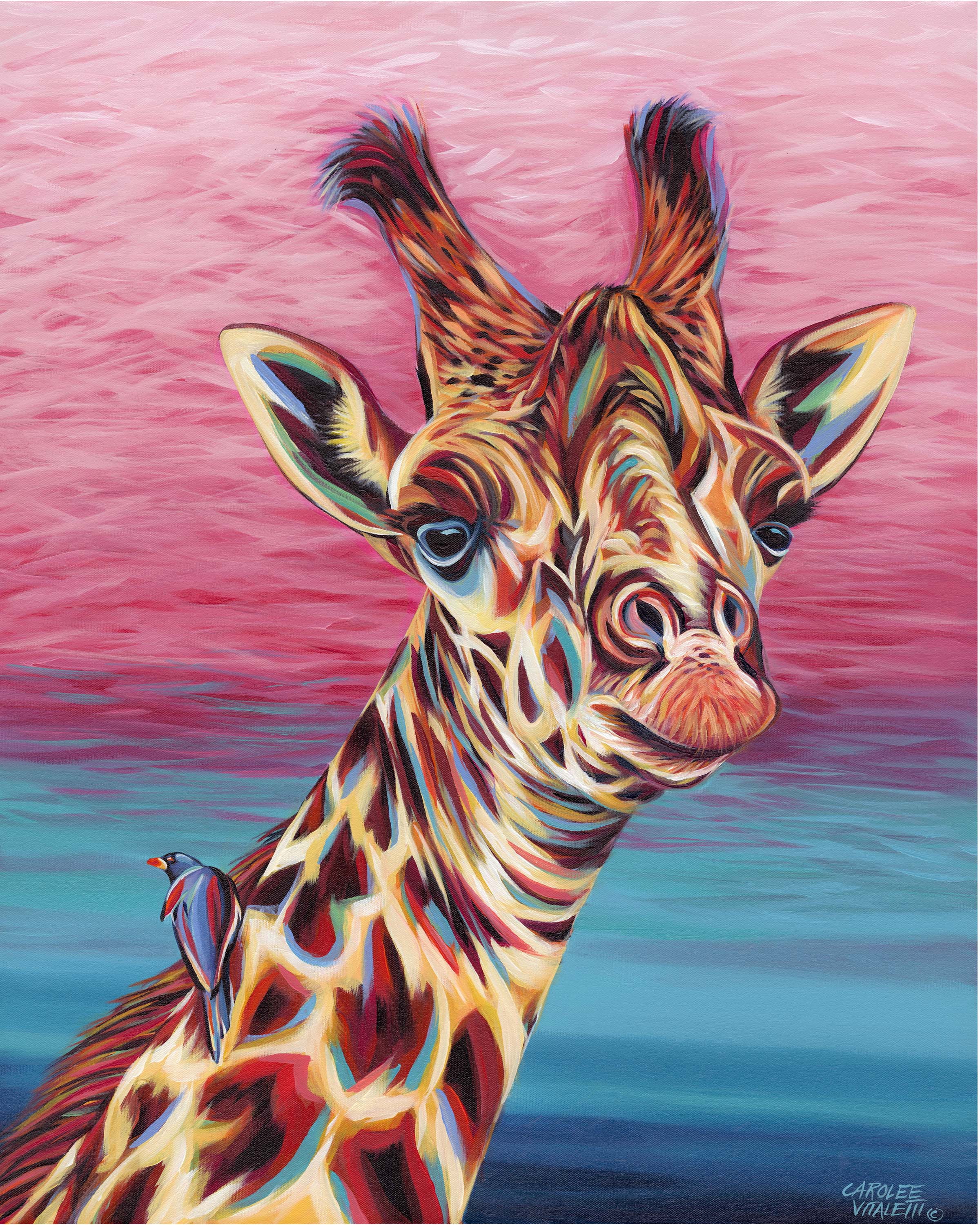 giraffe painting on canvas