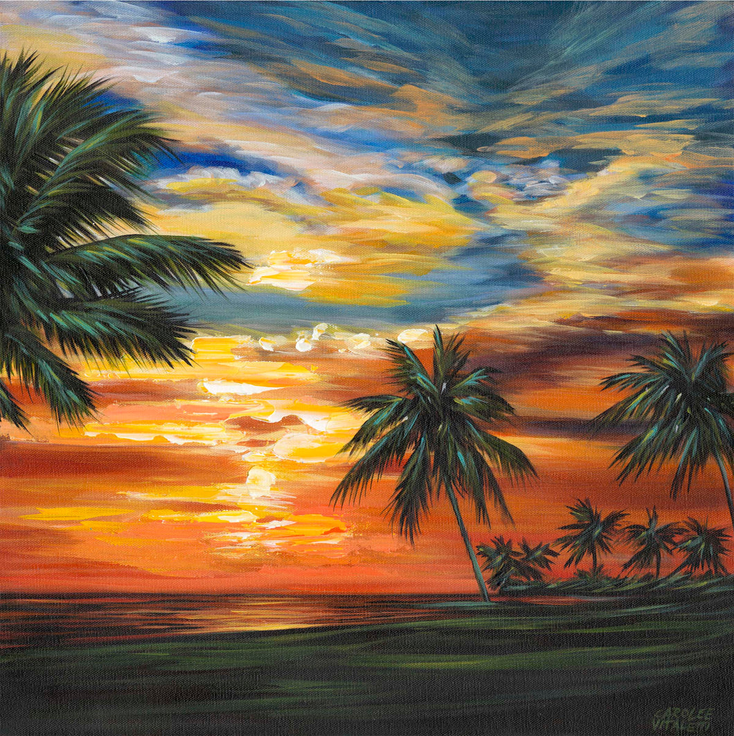 Stunning Tropical Sunset | Original Acrylic Painting